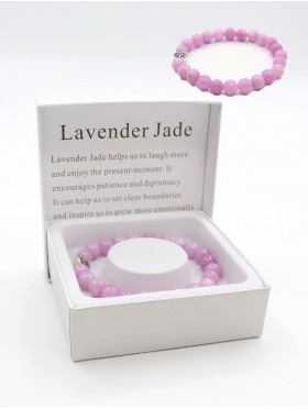 Lavender Jade Bead Bracelets with Gift Box.